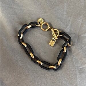 Gold and Black Chain Bracelet